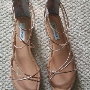 Steve Madden Rose Gold Flat Women's Sandals 10